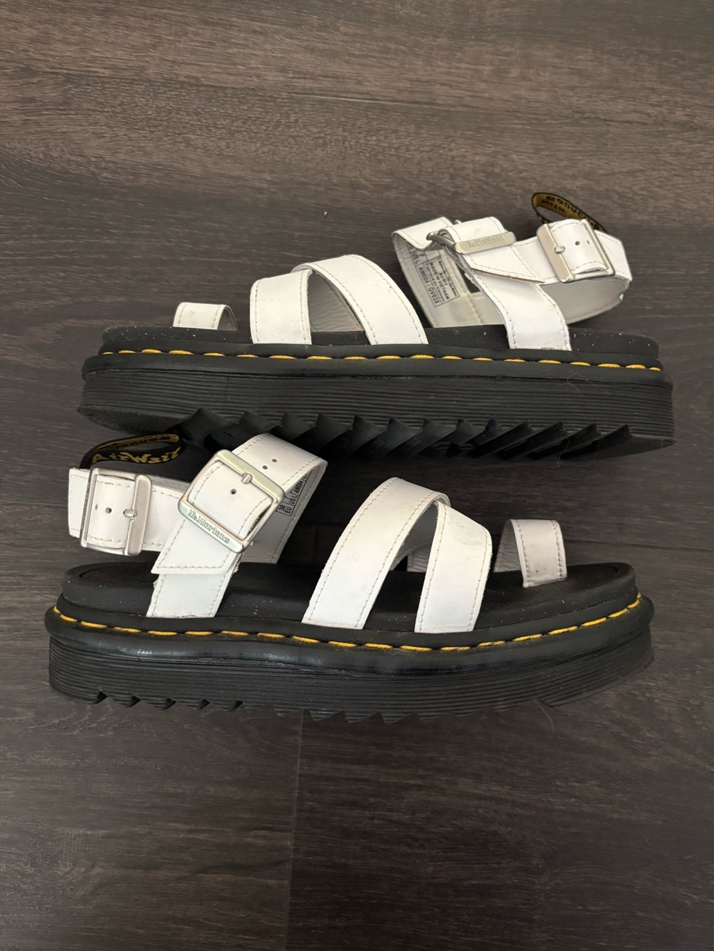 Dr Martens Womens Size 7 Blaire Pisa Leather Sandal Strap Platform White Shoe